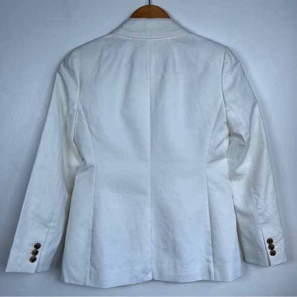 J.Crew Size 2 Petite linen-blend one-button blazer Women’s White - Picture 5 of 13